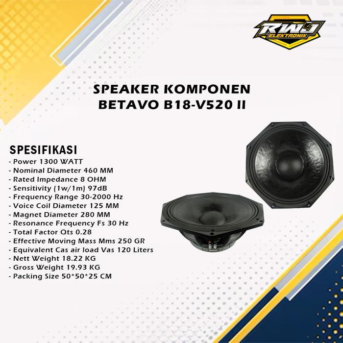 SPEAKER KOMPONEN BETAVO B18-V520 II