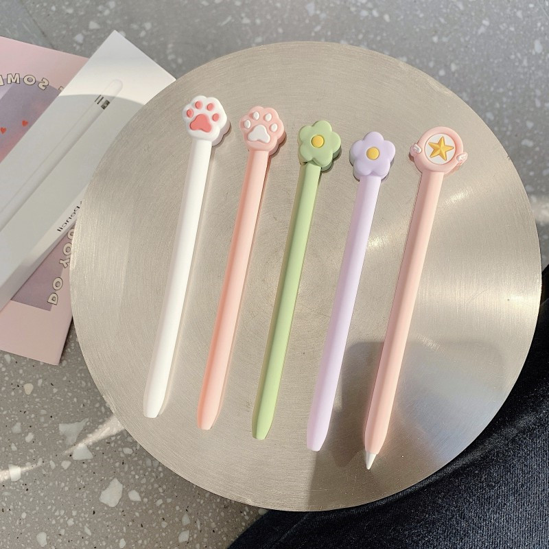 Pencil Case For Apple Pencil 1St 2Nd Generation Or Pencil Pro Cartoon Cute Silicone Shockproof