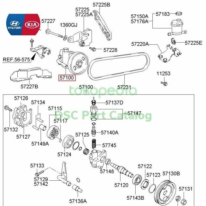 Pompa Power Steering Setir Hyundai Accent Verna Avega