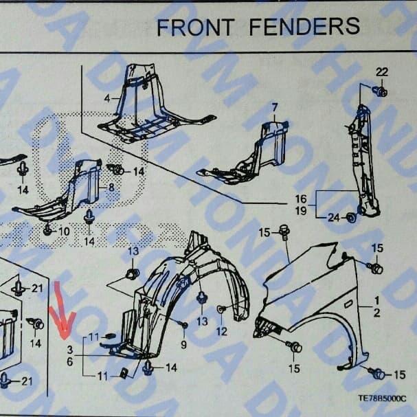 Inner Fender Depan Kanan Original Brio 2017 - 2025