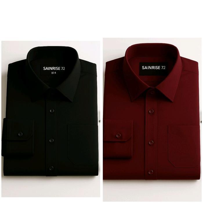 Toyobo Paket Hemat 2 Pcs Kemeja Premium Polos Lengan Panjang Kain Toyobo Abu Cream Maroon Army Navy