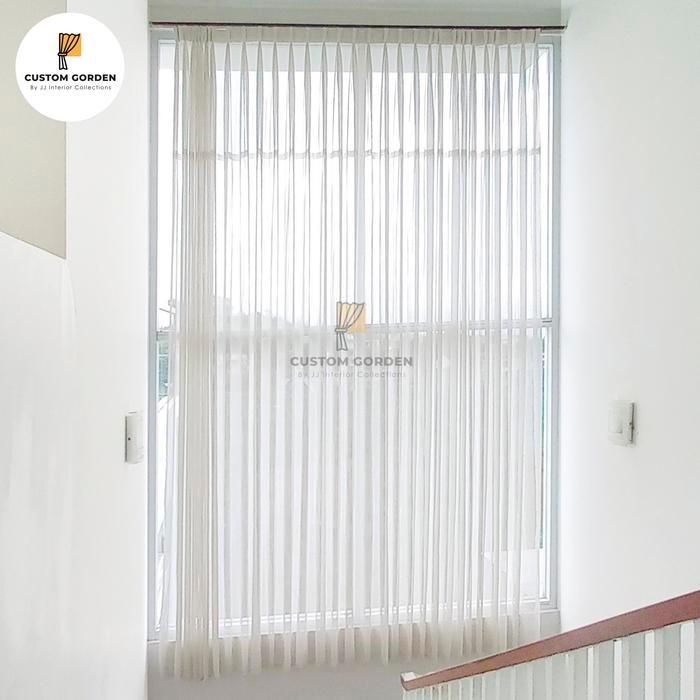 Terlaris Vitrase Polos Minimalis Pelapis Gorden Voile Kain Putih transparan -CG Nestara Shop