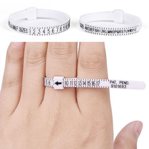 "New" Alat Pengukur Size Jari Cincin Pria Wanita Ring Size USA UK Ukur Lingkar Jari Cincin