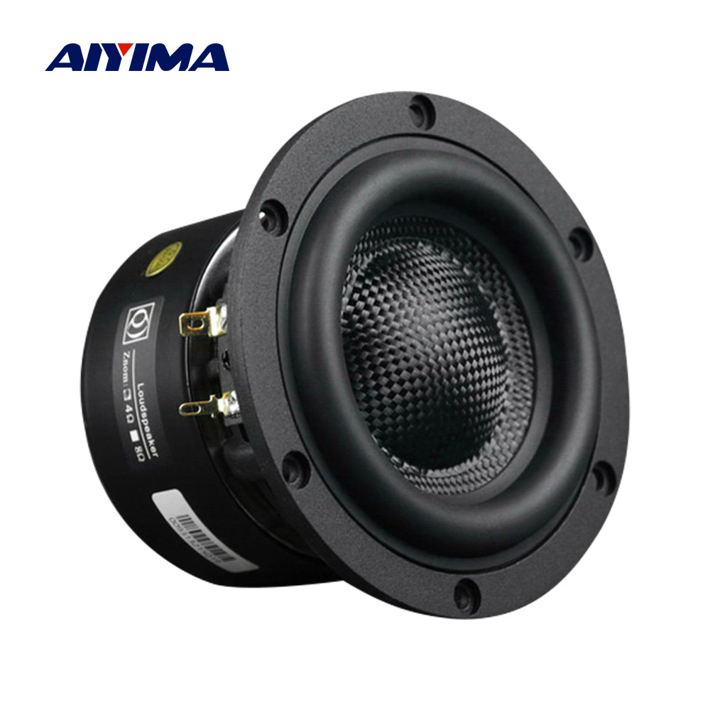 Aiyima 1Pcs 4 Inch Subwoofer Speaker Hifi Home Theater Fiber Cone Audio Speaker 4 8 Ohm 80W
