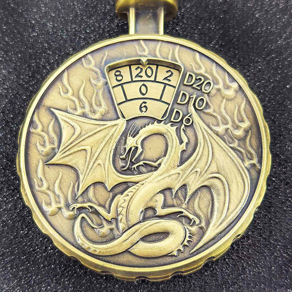 Cthulhu Wyvern 7 in 1 Button Presser Spinning DnD Metal Dice Bottle Roulette Game