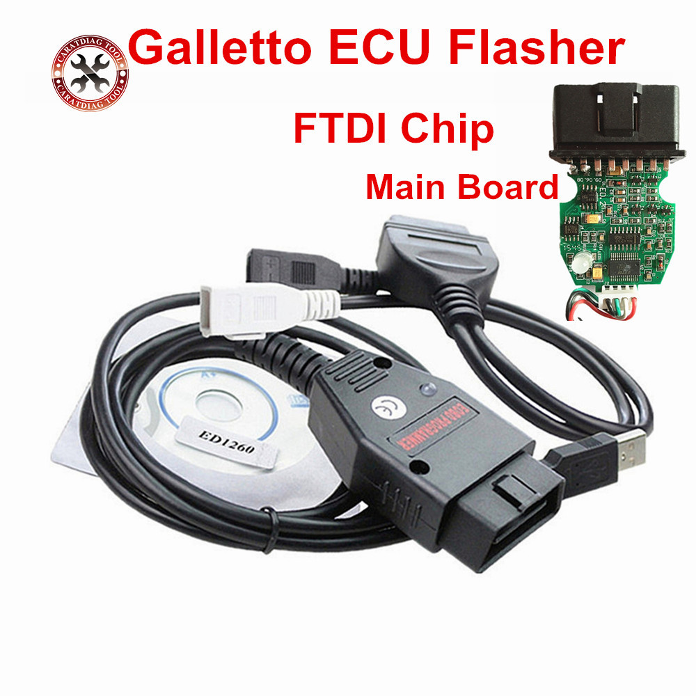 Terbaru 2019 Professional Galletto 1260 ECU Chip Tuning Tool EOBD Programmer ECU Flasher Green PCB F