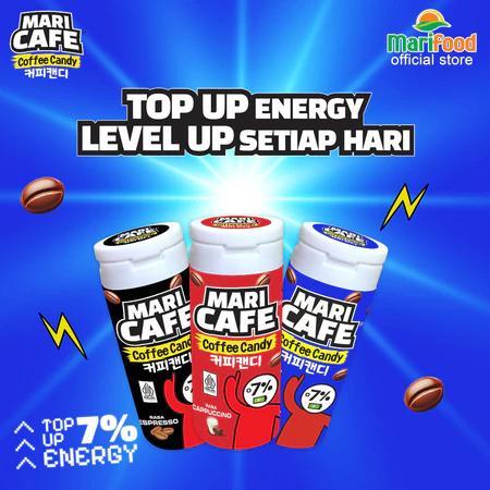"New" MARICAFE COFFEE CANDY Kemasan Botol - Permen Kopi Dengan Bentuk Biji Kopi Kemasan Botol isi 35