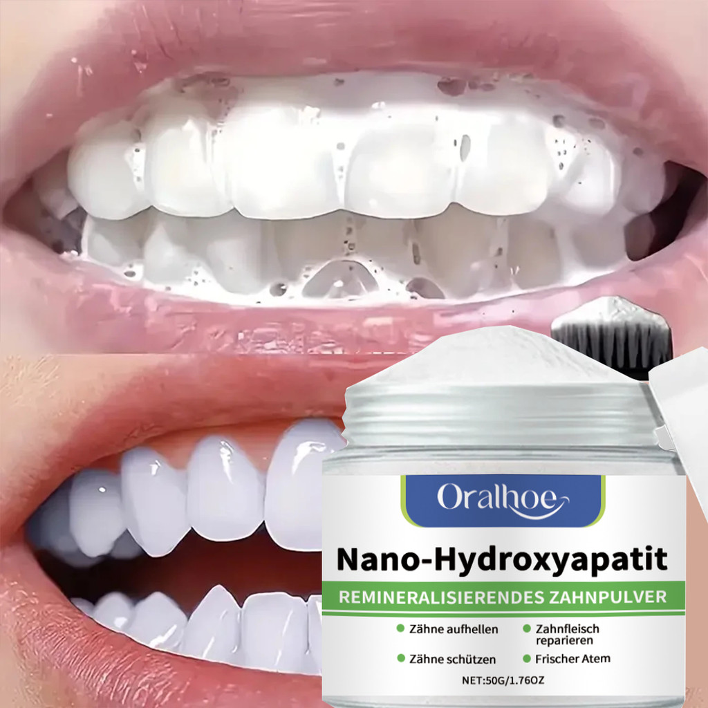 Winter Whitening Tooth Powder with 10% Hydroxyapatite - Remineralizing, Cool Mint, Enamel Repair &