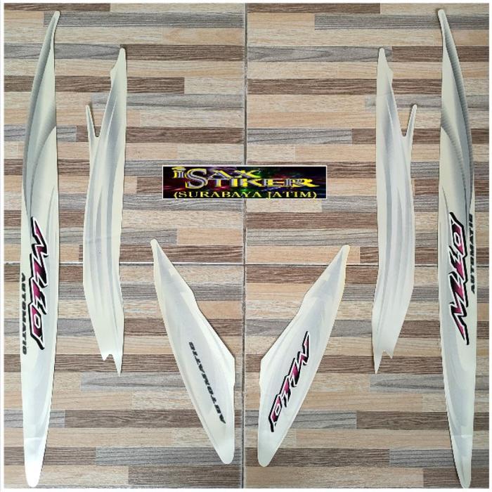 STRIPING ORIGINAL YAMAHA MIO SPORTY SMILE PUTIH TAHUN 2007 2008