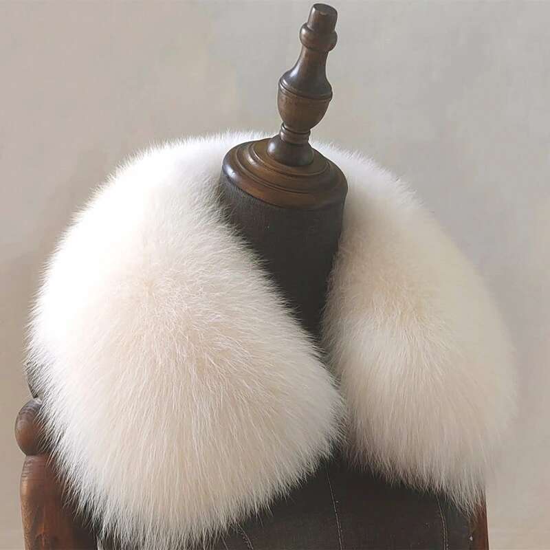 Natural Fox Fur Scarf Jacket Fur Collar Women Winter Neck Warmers Coat Jacket Shawl Real Fox Fur