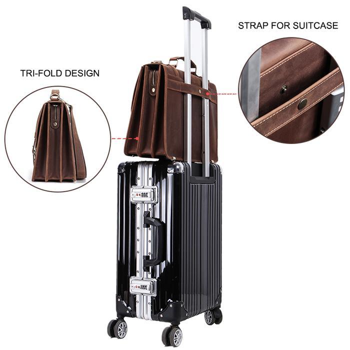 Contact'S Men'S Bag Crazy Horse Leather Briefcase Men Business Bag