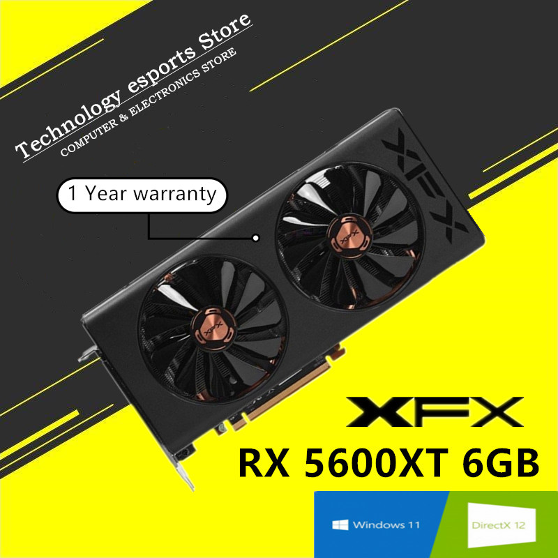 XFX original RX 5600XT 6G Game graphics card GDDR6 Computer graphics card Video board RX-56XT66WD6