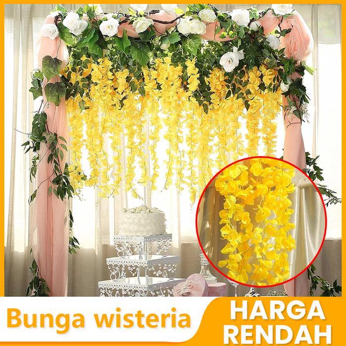 [ 110cm/PCS ] BUNGA WISTERIA JUMBO 1 LUSIN Dekorasi Wedding Pernikahan Wisteria Lusinan Artificial