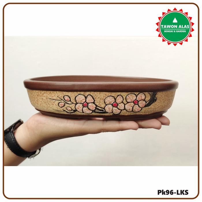 Top Pot Bonsai Keramik Oval Lonjong Kecil S Mame not Semen Plastik