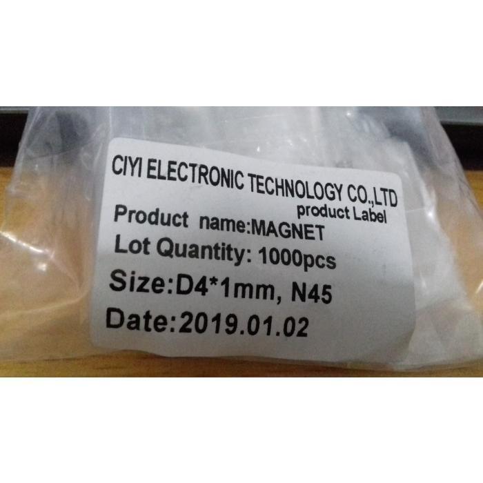 BCubes Magnet Dimensi 4x1mm - N45