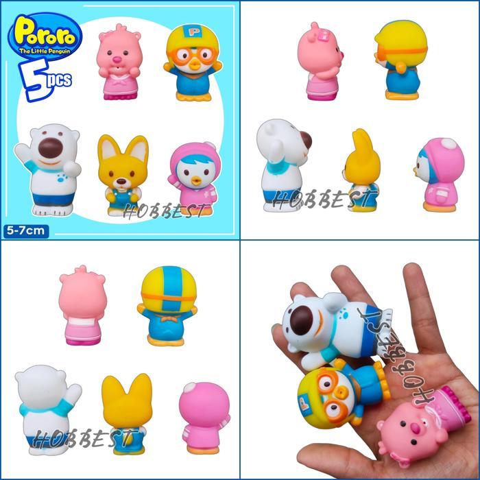 Topper Kue Pororo Set Isi 8 Pcs - Hiasan Cake Karet Action Figure Miniatur Pajangan Dekorasi Mainan