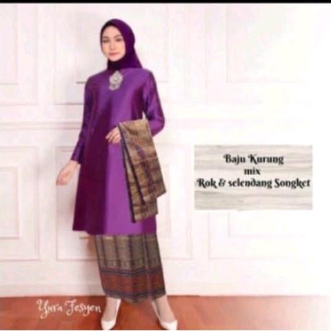 Baju Kurung Tafeta Siti Nurbaya - Baju Kurung Songket Thailand - Baju Kurung Melayu - Dress Wanita