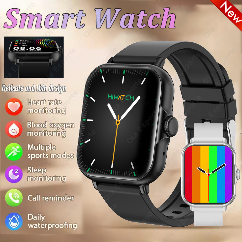 Full Touch Smart Watch Bluetooth Call Body Temperature Monitor Message Reminders Music Control