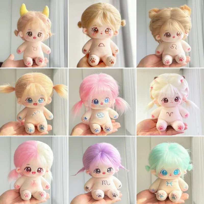 20Cm Cotton Doll Cute Lovely Stuffed Toy Diy Zodiac Idol Dolls Girls Kids Girl Collection Gift