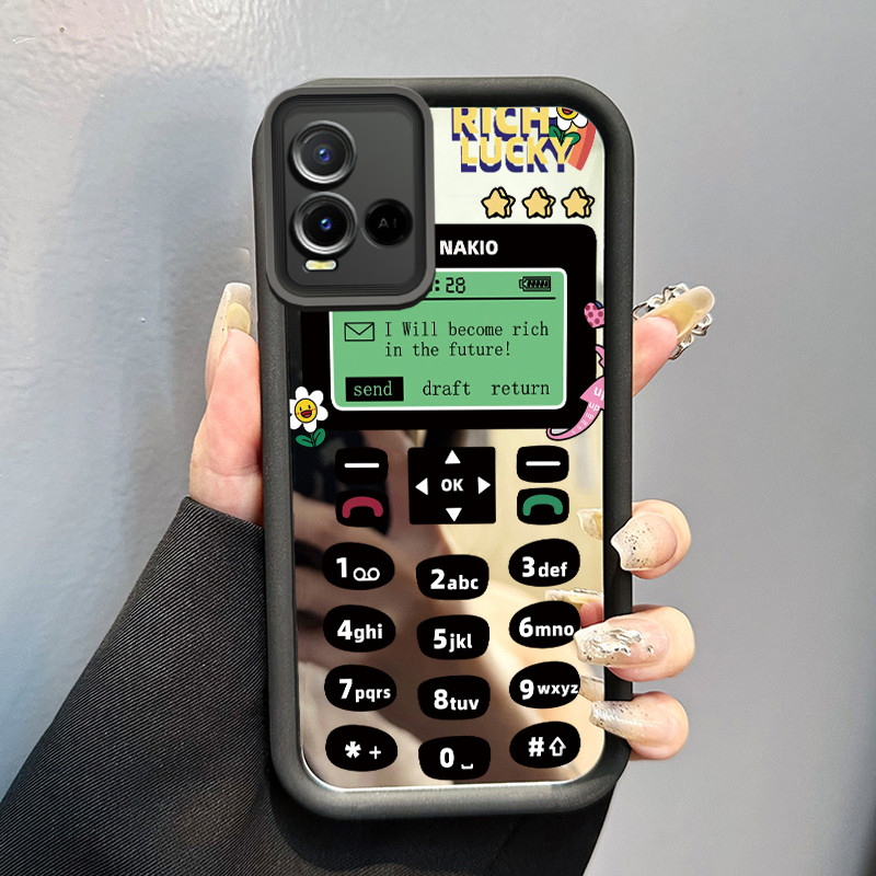 Casing Hp Untuk VIVO Y21 Y21s Y21T Y21E Y21A Y21G Y33T Y33s Case ponsel tombol gaya retro Kesing cer