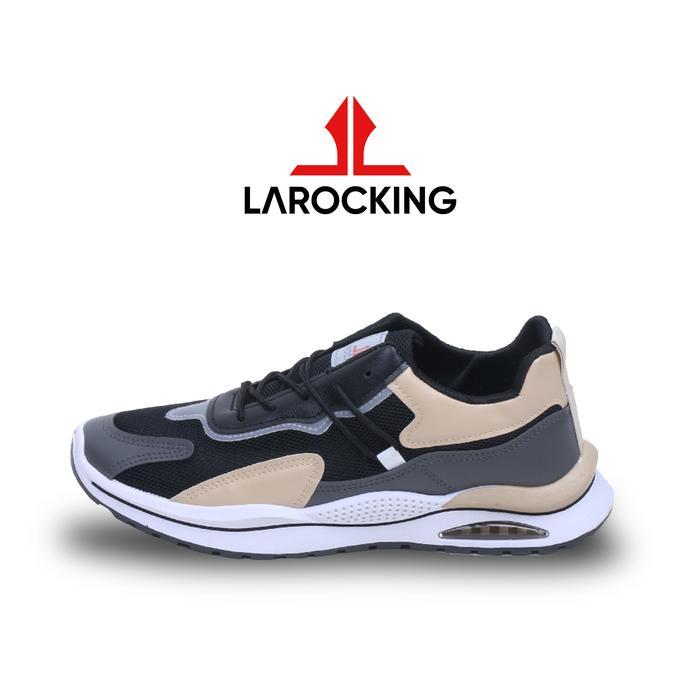 Larocking - Phoenix Hitam Cream Sepatu Sneakers Casual Gym