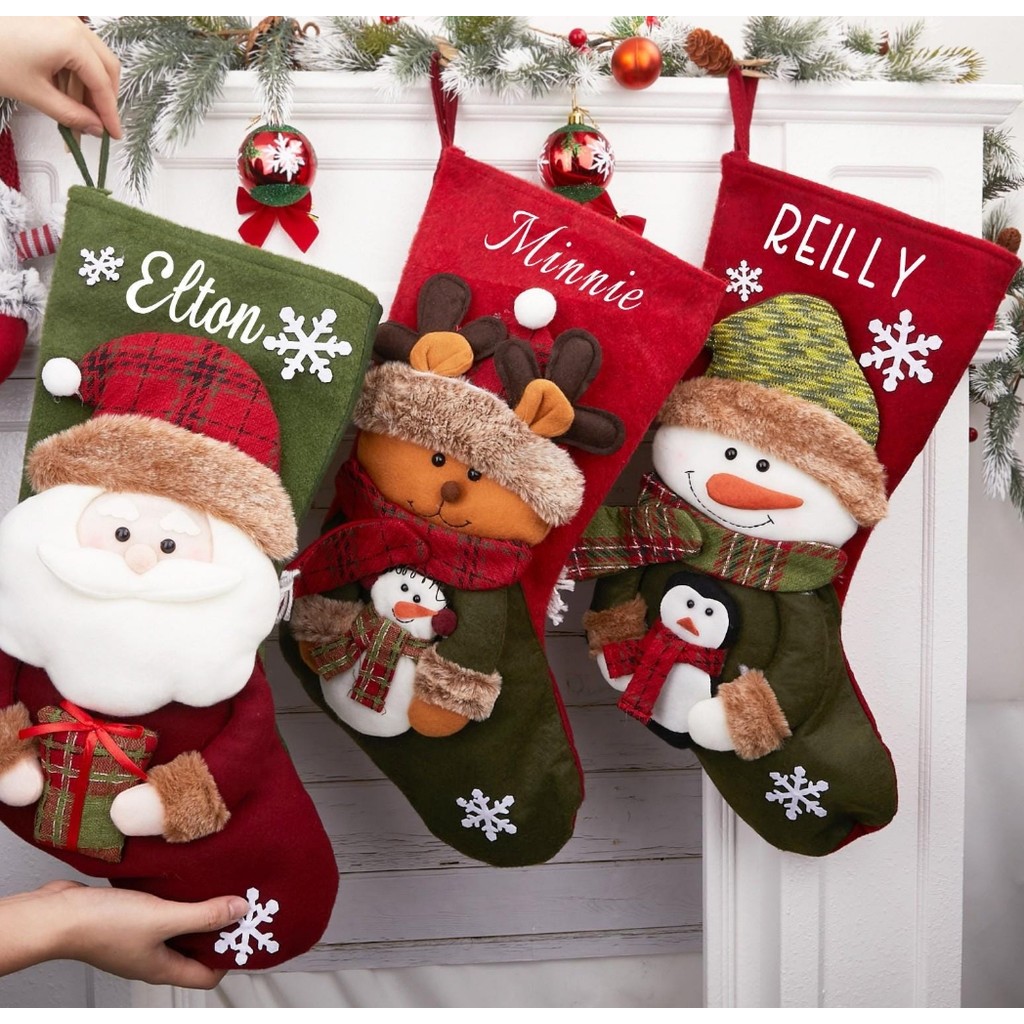 Personalized Family Christmas Stockings, Custom 3D Christmas Stockings, Custom Stockings With Name,
