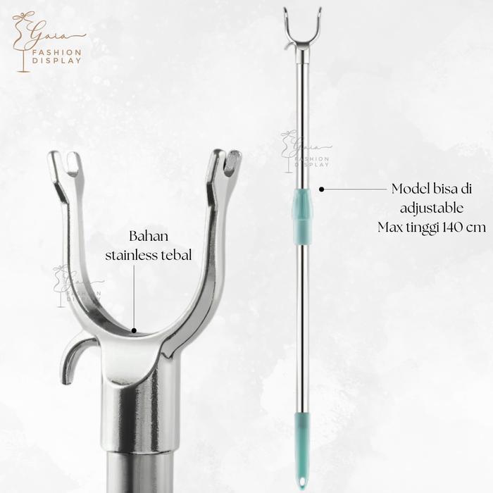 Galah Baju Tongkat Baju Sodokan Baju Galah Besi Sodokan Tongkat Gantungan Baju Besi Premium / Galah