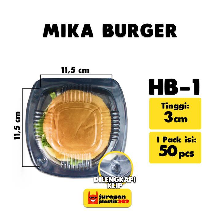 Mika Plastik Bening Roti Burger Hamburger Tebal / Mika Bolu (Isi 50) Kue Burger Cup