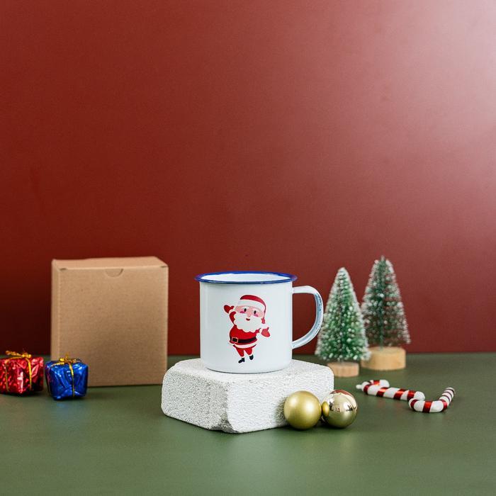 Cangkir Mug / Gelas Enamel Kaleng Souvenir Hampers Natal / Christmas