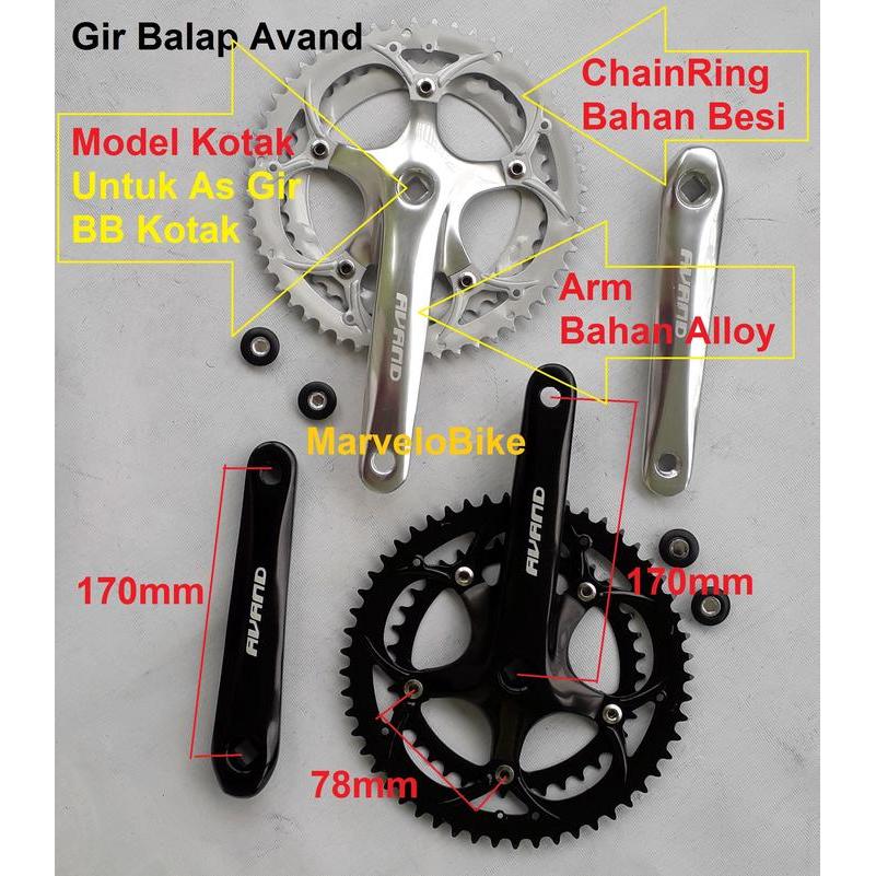 Crank Gir Sepeda Balap Avand 2 Susun United
