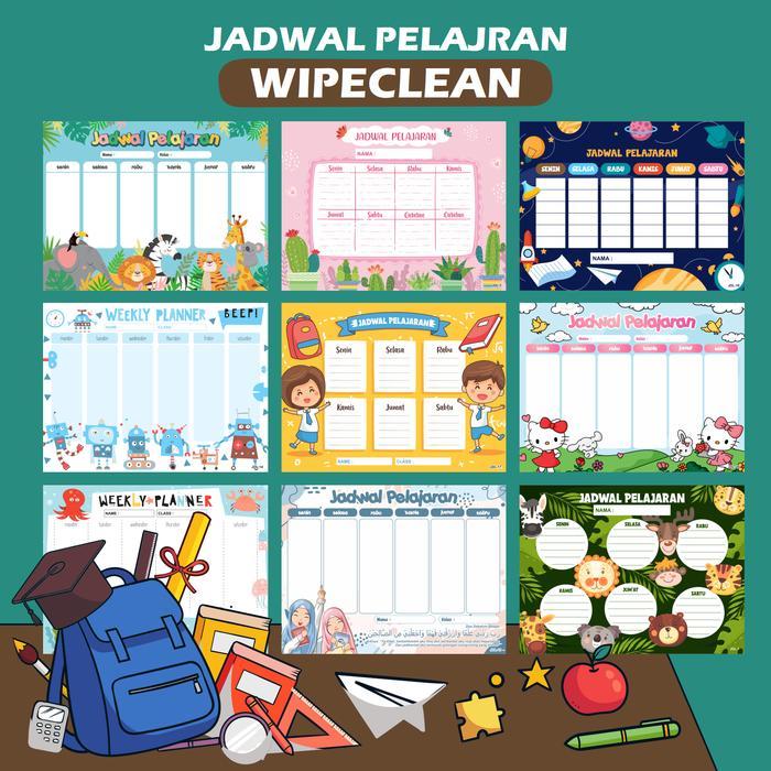Poster JADWAL PELAJARAN wipe clean - Poster jadwal pelajaran
