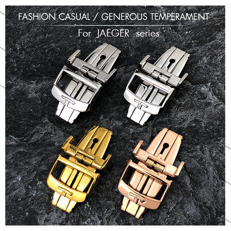18mm Stainless Steel Watch Buckle for Jaeger-LeCoultre Leather Rubber Watch Band Rose Gold