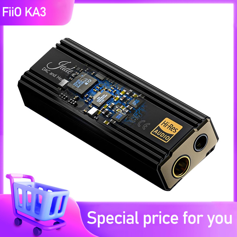 FiiO KA3 Portable USB DAC Headphone Amplifier ES9038Q2M DAC Chip 32Bit/768kHz DSD512 3.5/4.4mm
