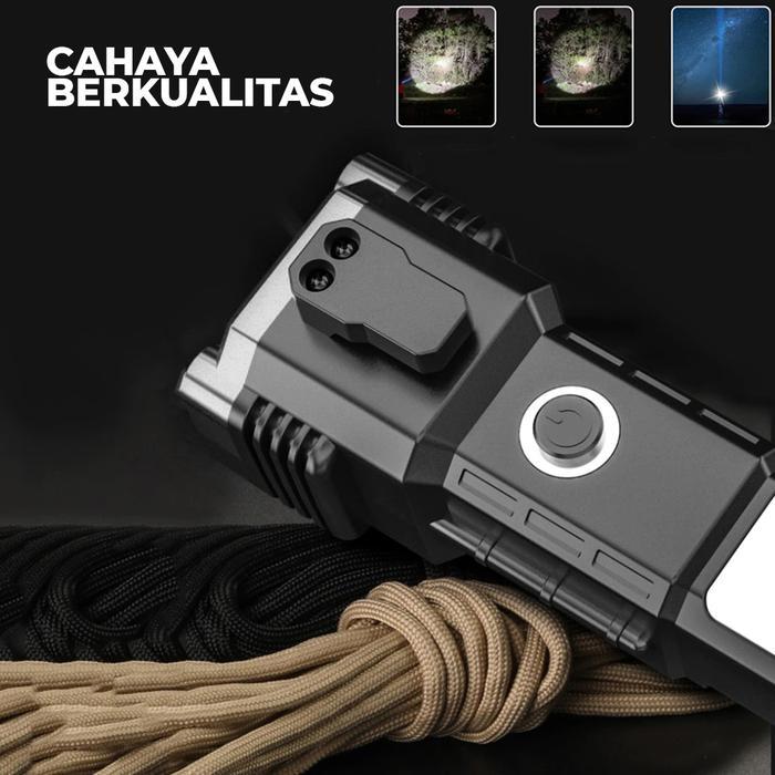 Suksestech Senter LED 4 Mode Lampu Senter COB Waterproof Free Kabel Usb-007