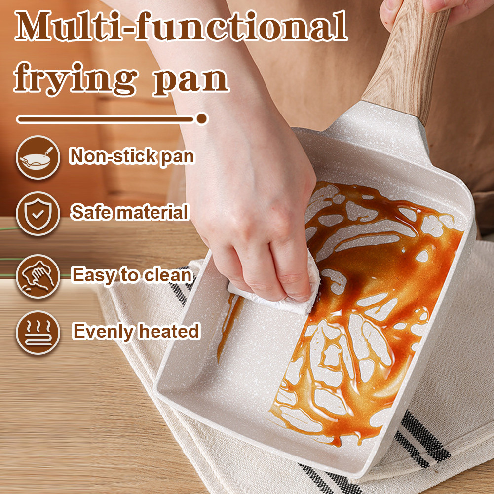 Nonstick Omelette Pan for Home Kitchen Granite Omelette Skillet with Heat-Resistant Handle for Gas