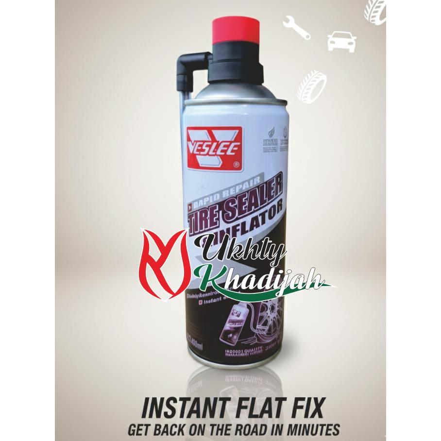 Veslee TAMBAL BAN TUBELESS CAIRAN ANTI BOCOR 450ml untuk Mobil Sepeda Motor & Sepeda Kayuh Ramah