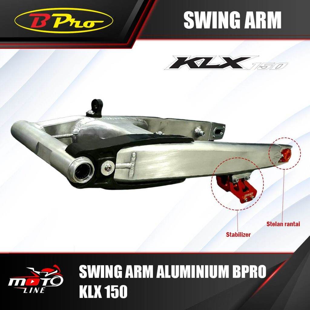 SWING ARM KLX 150 ALUMINIUM BPRO INCLUDE SETELAN STABILIZER RANTAI CNC