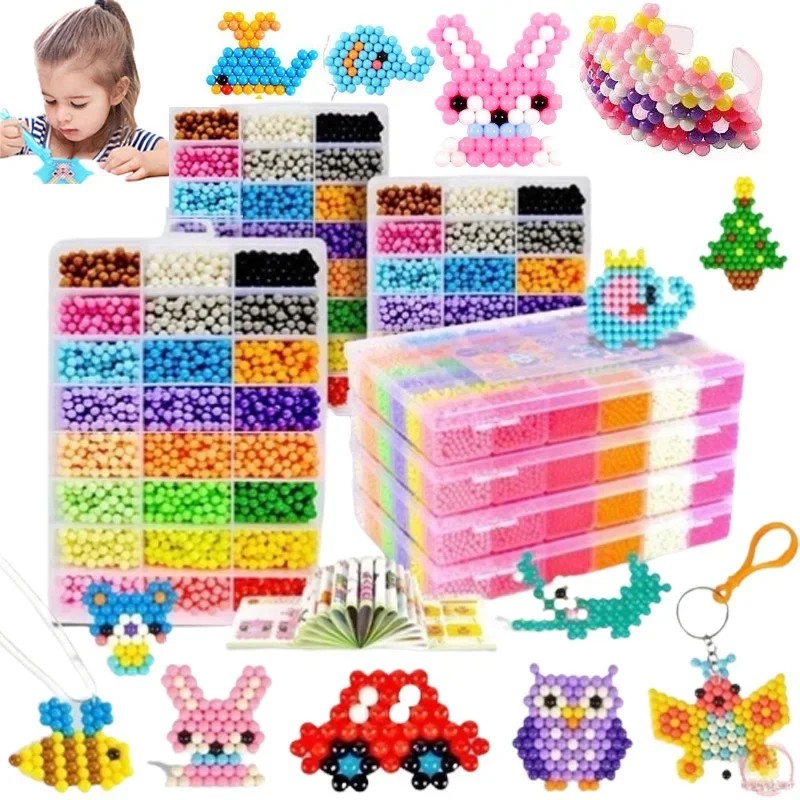 Magical Water Sticky Beads Toy Set DIY Handmade Children Water Spray Magic Crystal Beads Puzzle