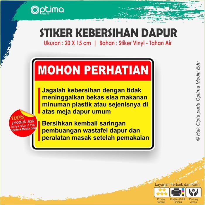 Stiker Peringatan Aturan Dapur Umum / kos / kontrakan / dll