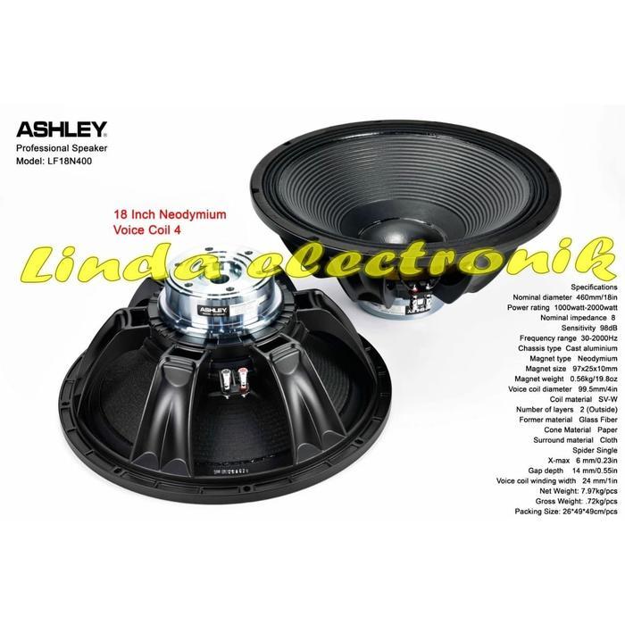 Komponen Speaker ASHLEY LF18N400 LF18 N400 ORIGINAL 18 inch 2000 Watt