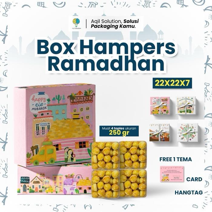 LIVE (5pcs)-Box Hampers Exclusive Lebaran / 22x22x7cm / Box Kue Lebaran / Box Hadiah Idul Fitri dan