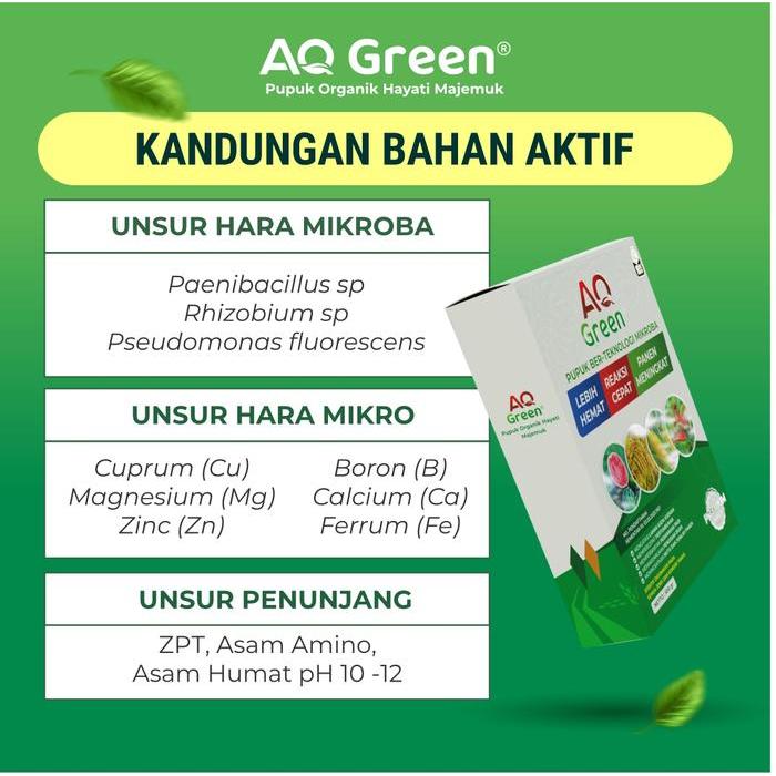 PUPUK AQ GREEN 500 GR UNTUK SEMUA TANAMAN Mengatasi Asem-Aseman, Mempercepat Pertumbuhan,