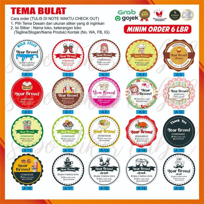 STICKER/STIKER LABEL PRODUK MAKANAN KUE KEMASAN CUTTING STIKER LABEL
