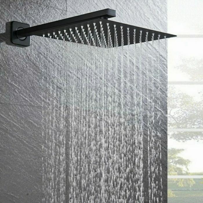 Wall Shower Hitam 10 Inch / Shower Tanam Model Hujan Black Model Toto