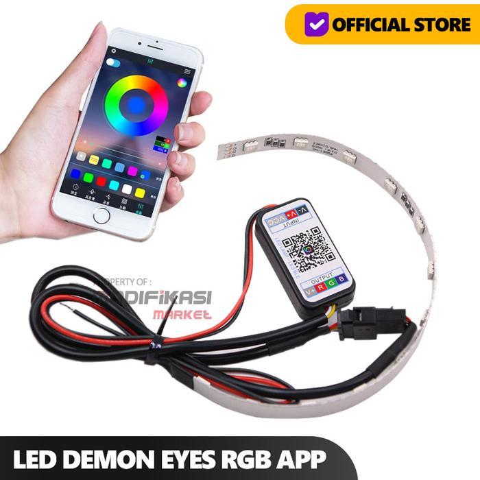 Lampu Demon Eyes Devil Eyes RGB App BILED Projie Motor Mobil Universal
