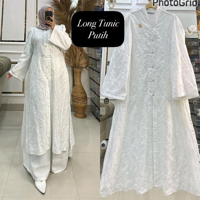 Queenasyari - Diajeng Long Tunik Katbol Jumbo Ld 120-140 Cm Bahan Katun Bkk Bordir Stylish Flowly
