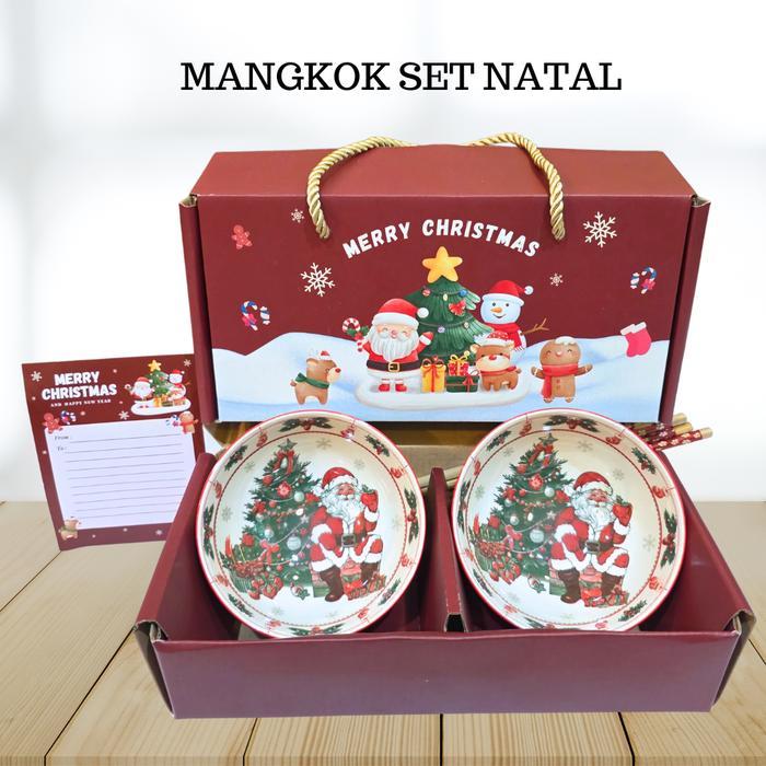 HAMPERS NATAL MANGKOK KERAMIK SET / KADO NATAL MANGKOK / MANGKOK NATAL