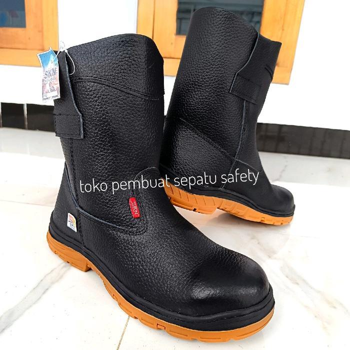 Sepatu Safety Plat Besi Kulit Sapi Asli King Skn Shoes Pria Terbaru 