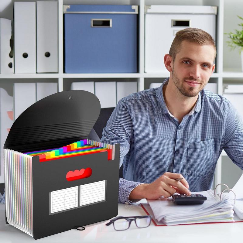 Pockets Expanding File Folder with Cover Accordian Paper Folder File Case A6 Size Document Organizer