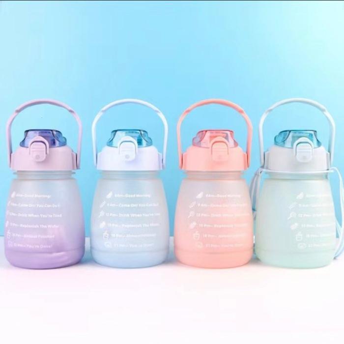 Botol Minum Motivasi Botol Minum Gradient Botol Pelangi 1.3L
